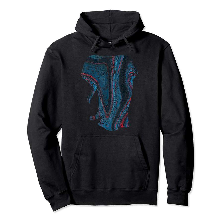 Ornate Asian Elephant Colorful Illustration Hoodie