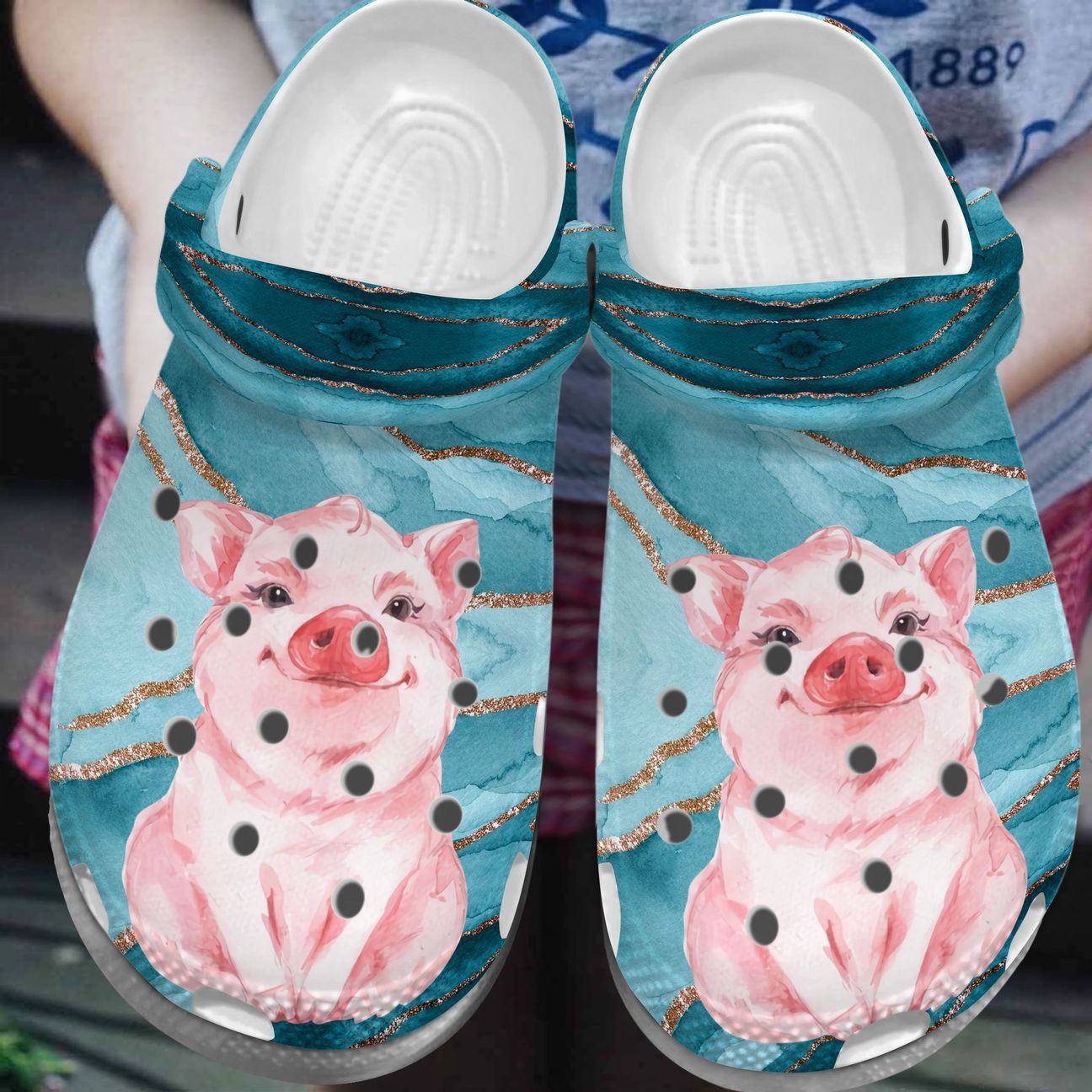 Pig Personalized Clog, Custom Name, Text, Color, Number Fashion Style For Women, Men, Kid, Print 3D Pink Pig