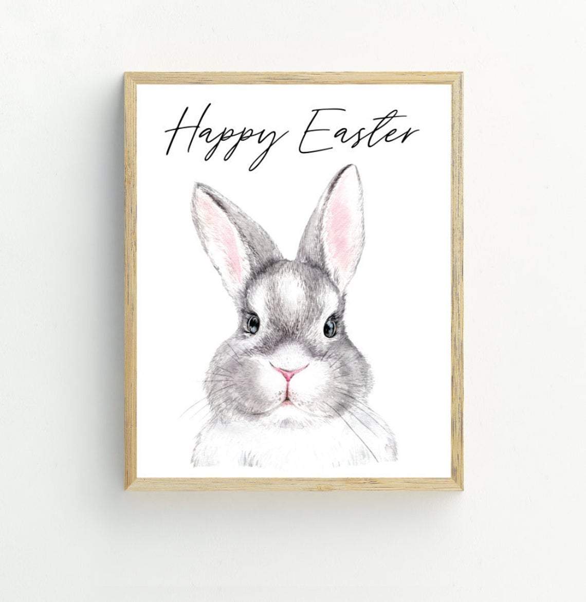 Rabbit Happy Easter Portrait Poster & Canvas Gift For Friend Family Birthday Gift Home Decor Wall Art Visual Art