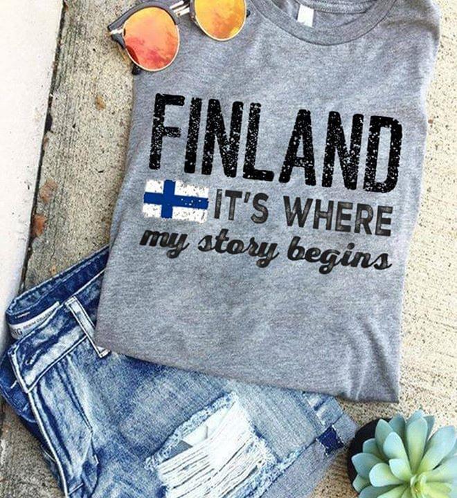 Findland Its Where My Story Begins Findland Flag Standard Men T-shirt