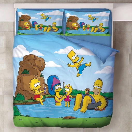 Anime The Simpsons Homer J Simpson 1 Duvet Cover Pillowcase Home Decor 3D Bedding Set 4046