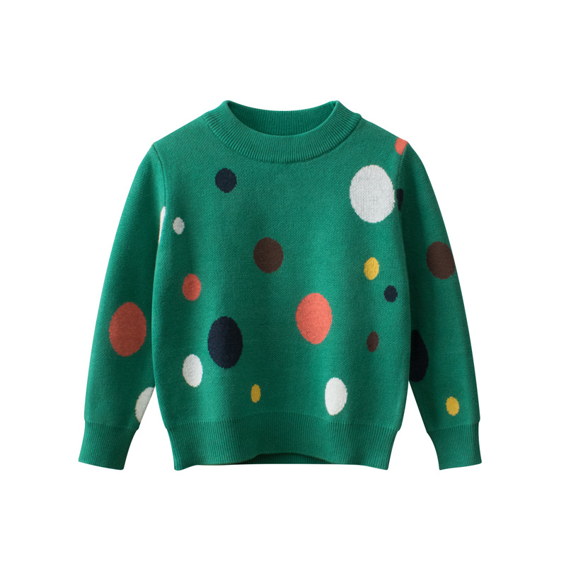 2022 Spring Autumn Children Sweater for Girls Clothes 100% Cotton Dot Novelty Kid’s knit Sweater Casual Sport Sweaters alx