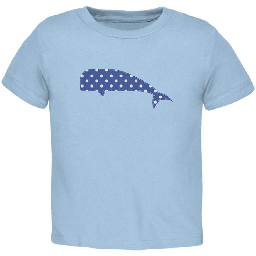 Summer – Whale Faux Stitched Light Blue Toddler T-Shirt