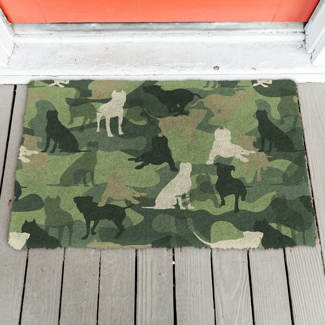 3D Pit Bull Camo Doormat