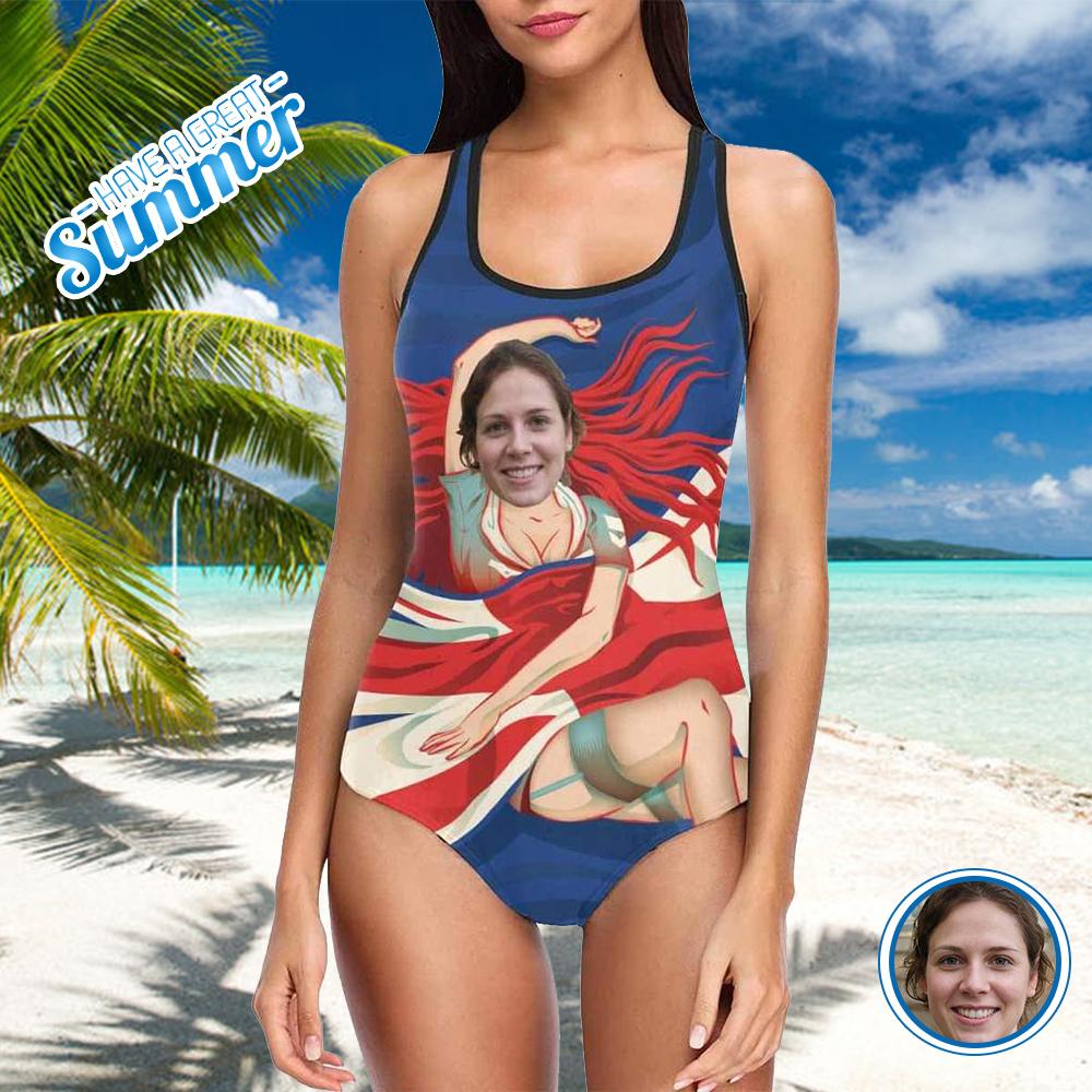 Custom Face My Goddess Women’S Tank Top All Over Print Bathing Swimsuit