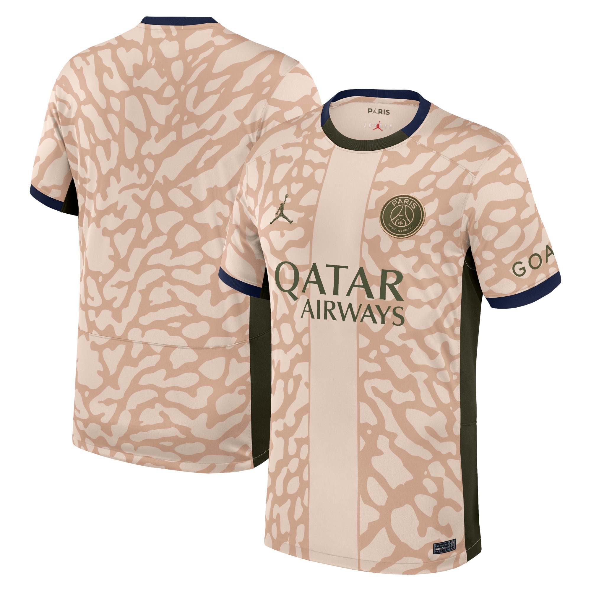 Paris Saint-Germain Jordan Brand 2023/24 Fourth Stadium Replica Jersey  Tan