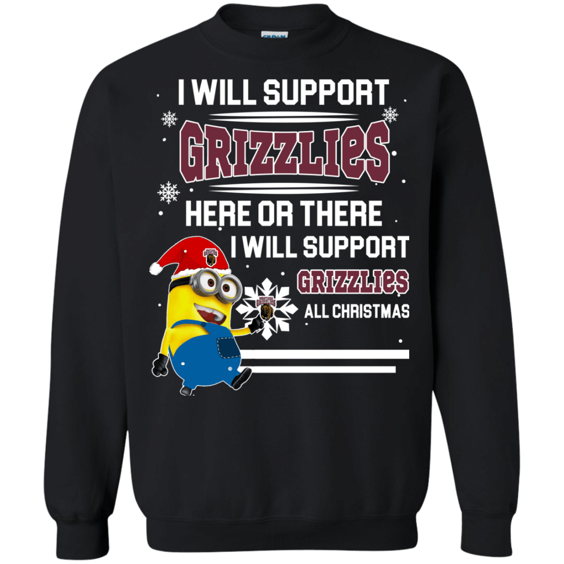 Unbelievable Montana Grizzlies Minion Ugly Christmas Sweaters Support Here Or There All Christmas Sweatshirts