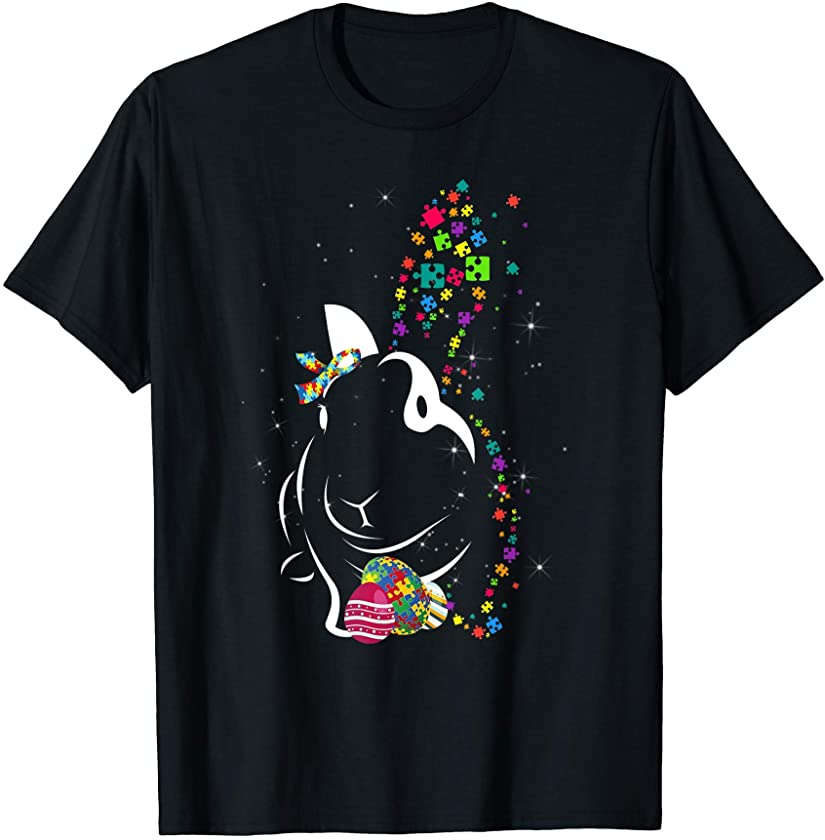 Autism Awareness Puzzle – Easter Bunny Rabbit Eggs Kid Girl T-Shirt