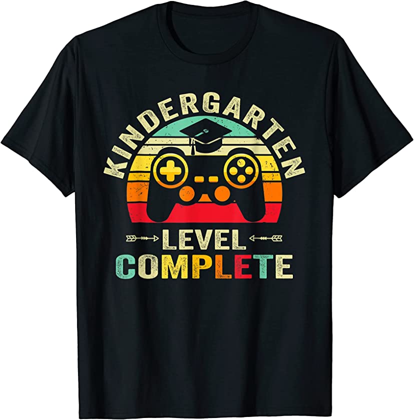 Vintage Kindergarten Graduation Level Complete Video Gamer T-Shirt