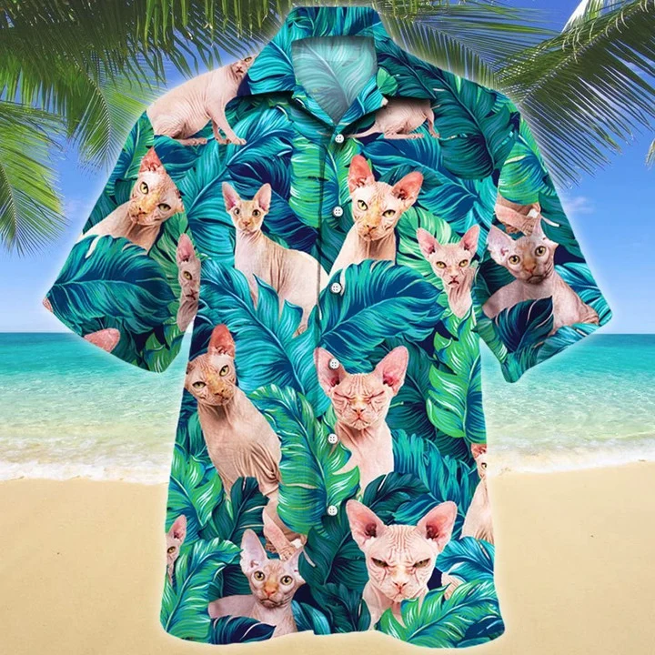 Cool Summer Vacation Gift For Sphynx Cat Lovers Hawaii Shirt Ha95385