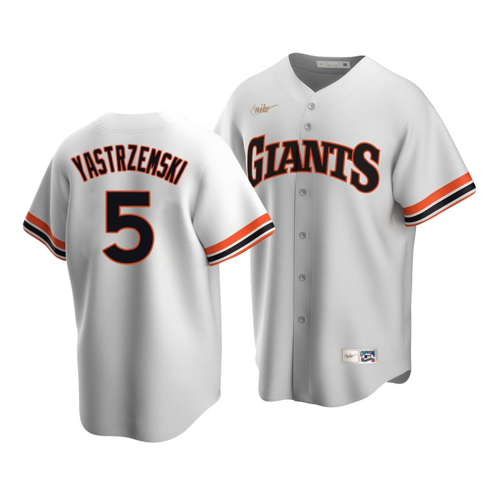 Men’S San Francisco Giants Mike Yastrzemski #5 Cooperstown Collection White Home Jersey