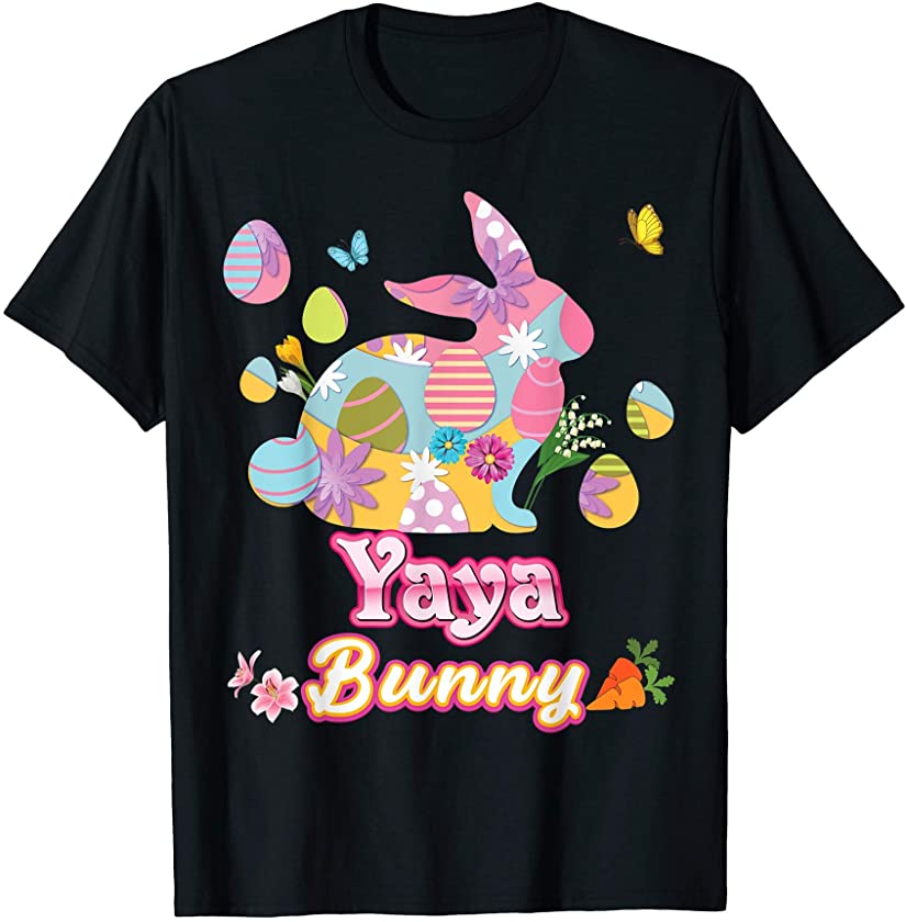 Yaya Bunny Cute Easter Eggs Family Matching Egg Hunt Day T-Shirt