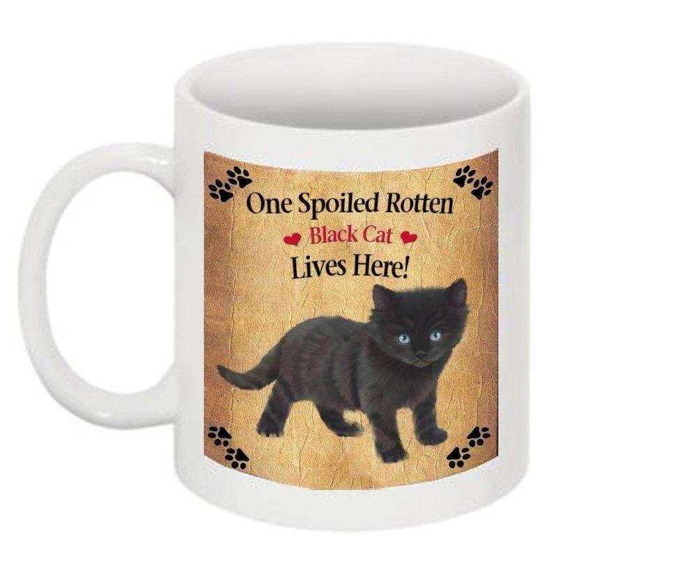 Black Kitten Spoiled Rotten Cat Mug