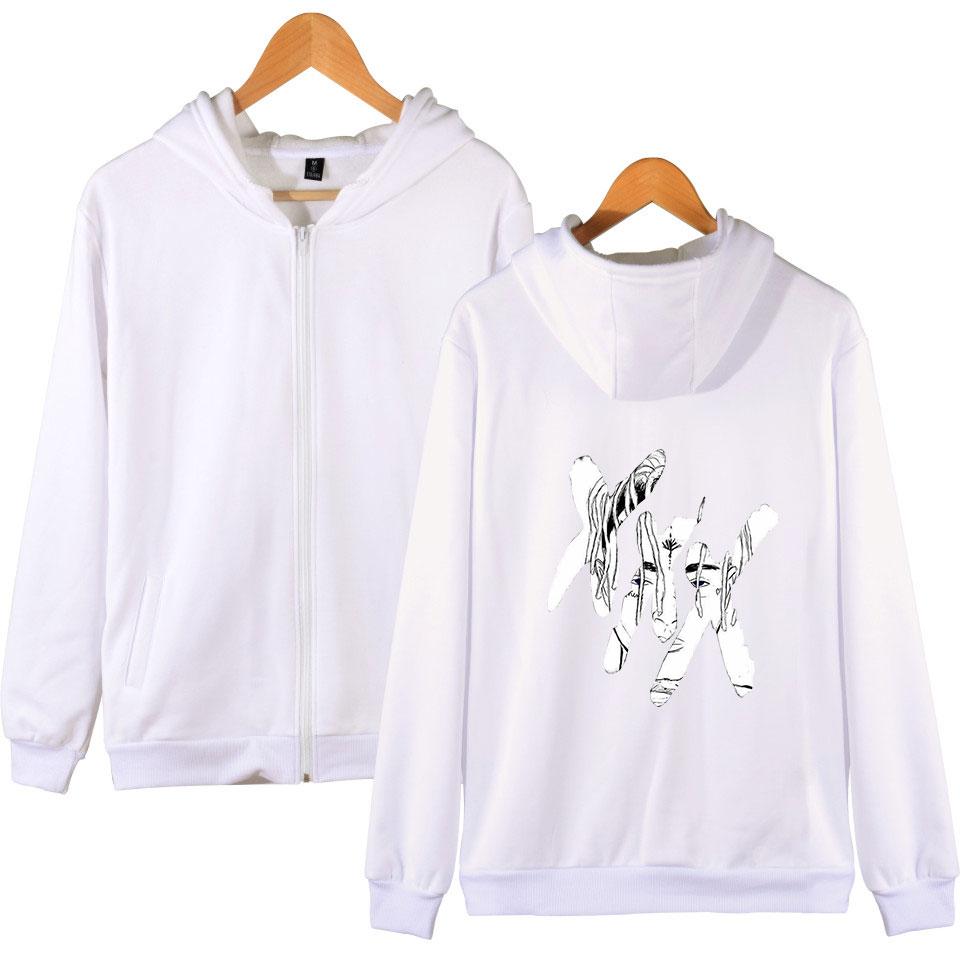 XXXTentacion Hoodies – Solid Color Rapper XXXTentacion Icon Zip Up Hoodie