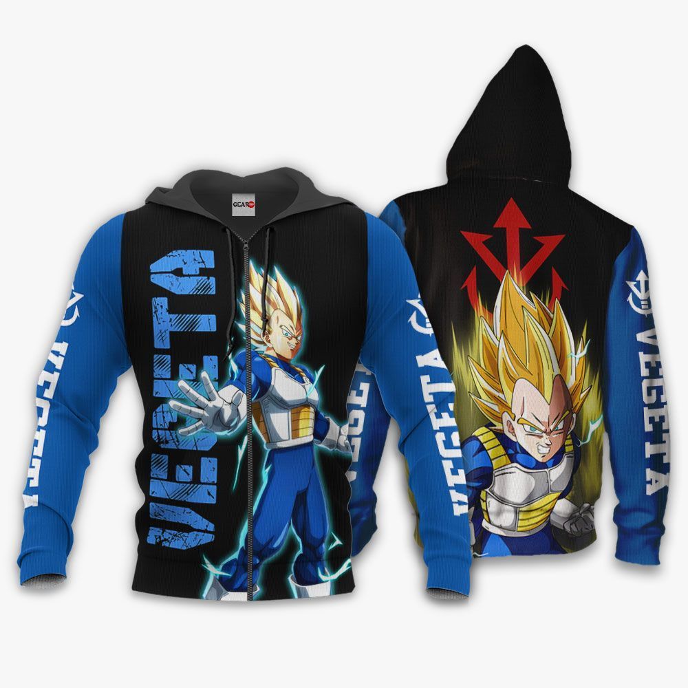 Vegeta Super Saiyan Hoodie Costume Dragon Ball Anime Zip Jacket