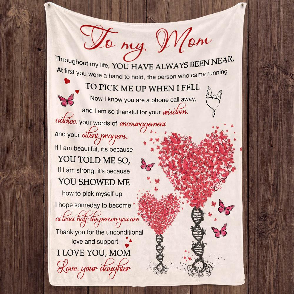 To My Mom Fleece Blanket, A Hand To Hold – Gift For Mom From Daughter Birthday Gift Home Decor Bedding Couch Sofa Soft And Comfy Cozy