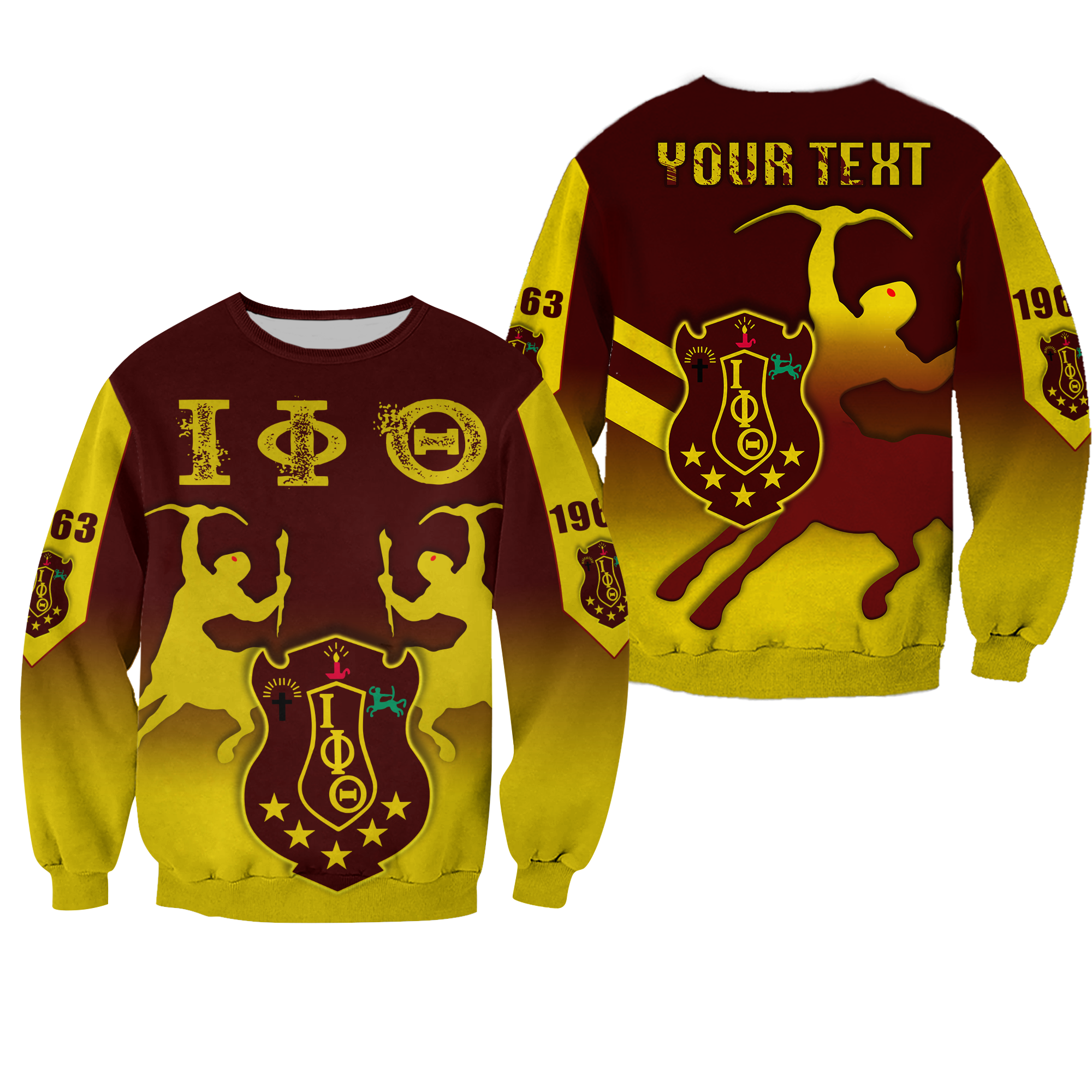 (Custom Personalised) Iota Phi Theta Sweatshirt With Centaur Lt13