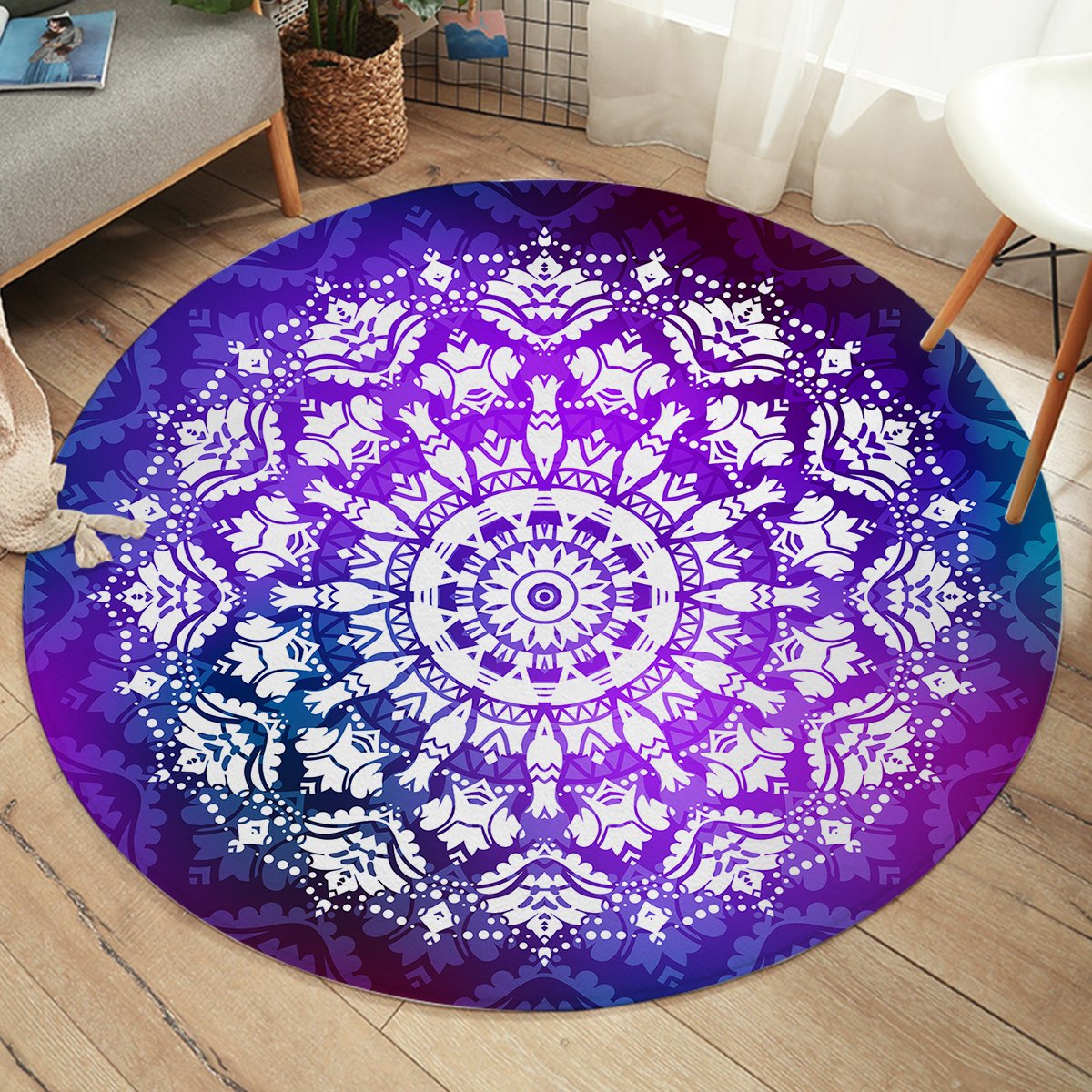 Purplish Mandala SW2415 Round Rug