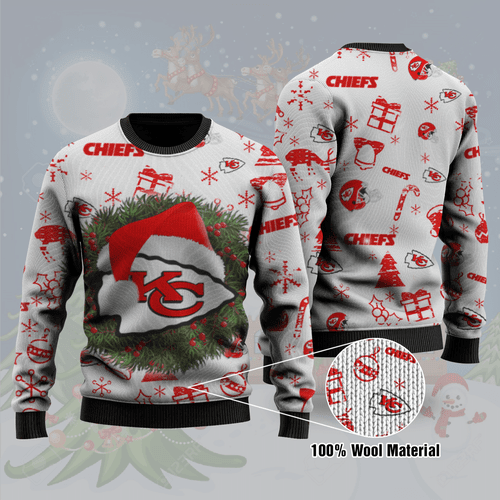 Kansas City Chiefs Santa Christmas Wool Sweater All Over Print Sw1041