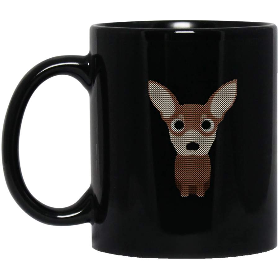 Chihuahua Not So Ugly Christmas Sweater Mug 11 oz 15 oz Black Mug