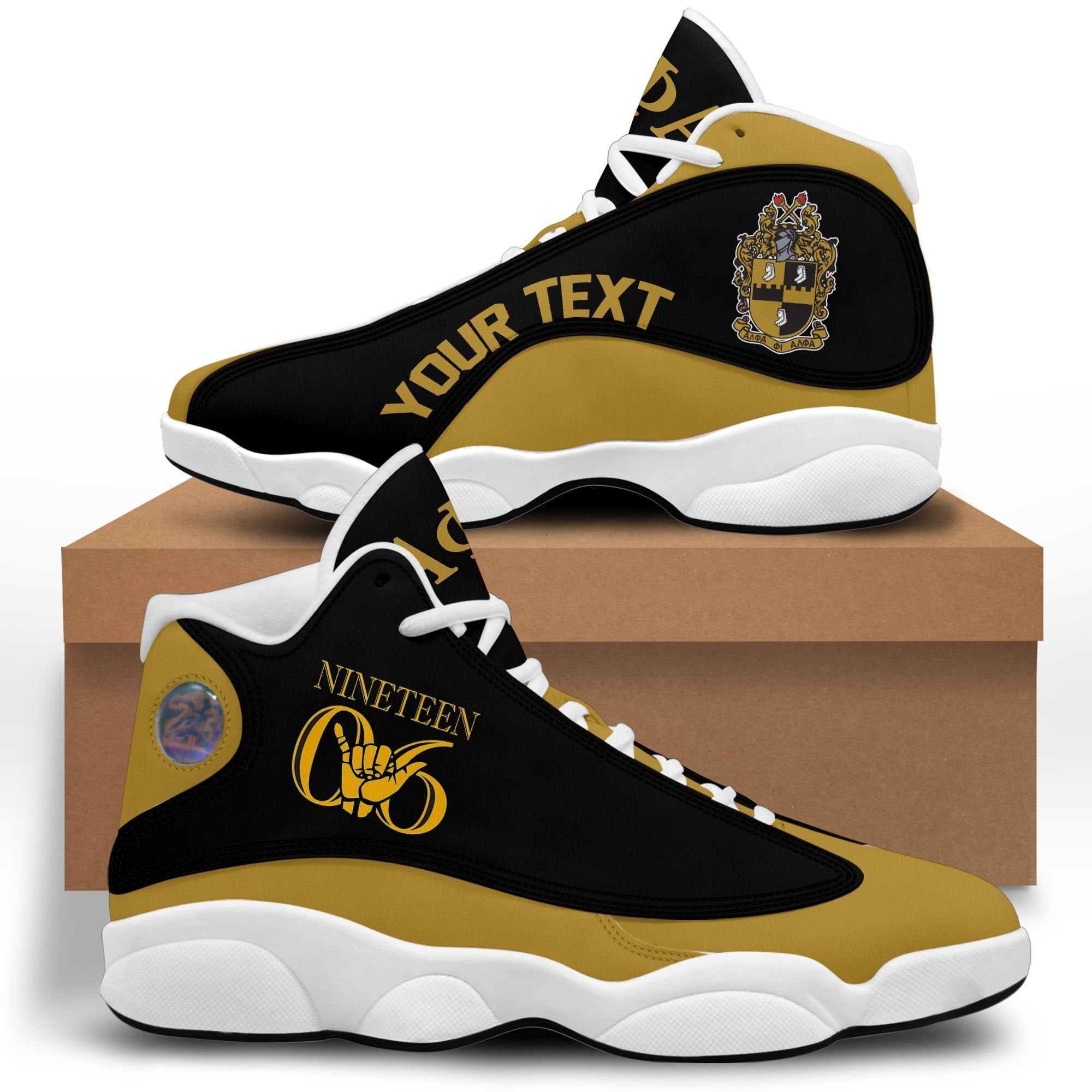 Wonderprint Footwear Alpha Phi Alpha Handsign Sneakers Lt10