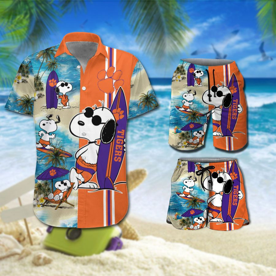 Personalized Clemson Tigers Snoopy All Over Print Hawaii Shirt Beach Shorts Ha69986