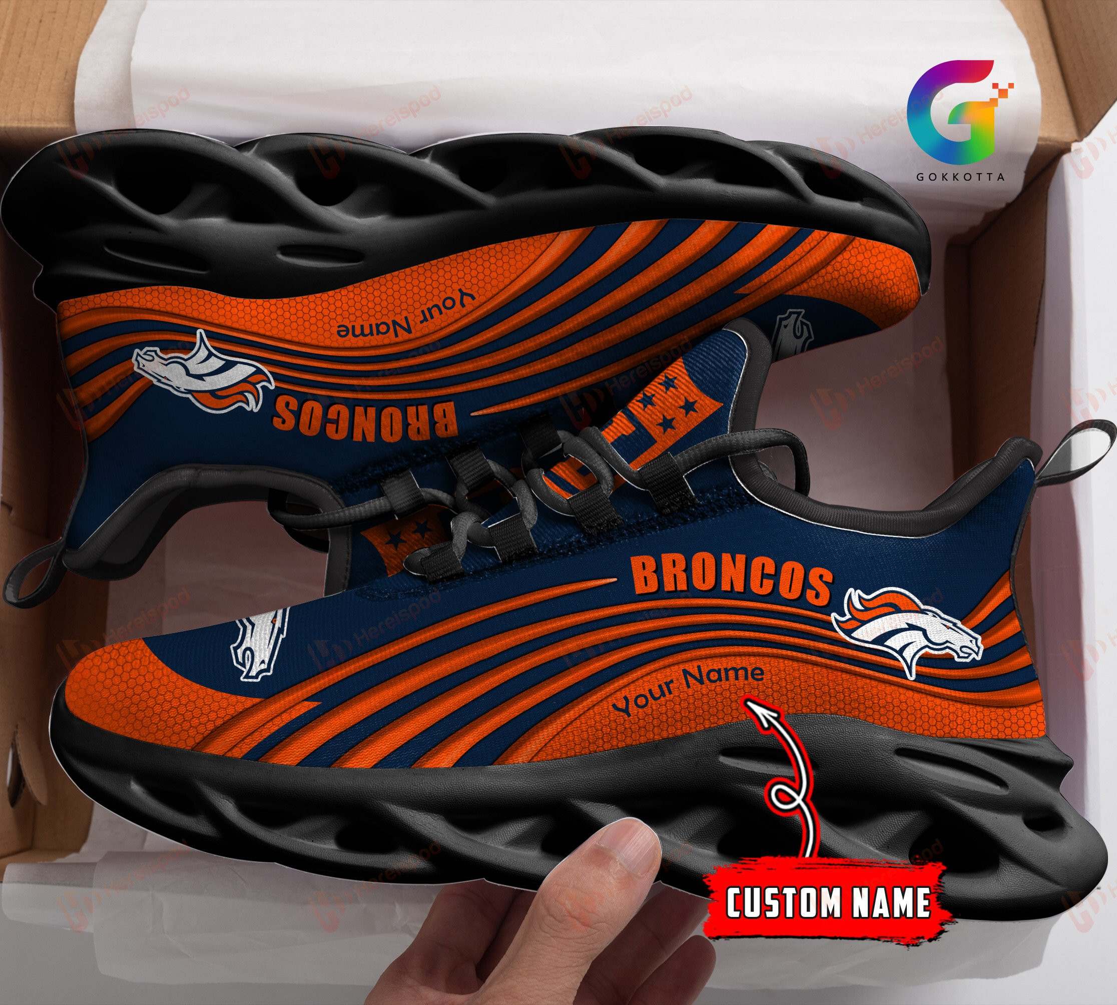 Denver Broncos Personalized Yezy Running Sneakers 169