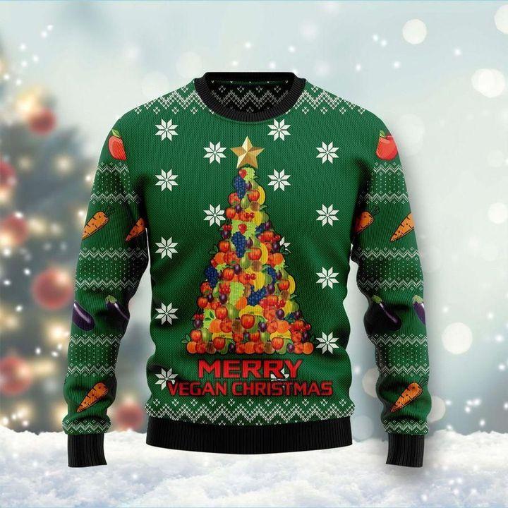 Merry Vegan Christmas Ugly Christmas Sweater | For Men & Women | Adult | Us6133