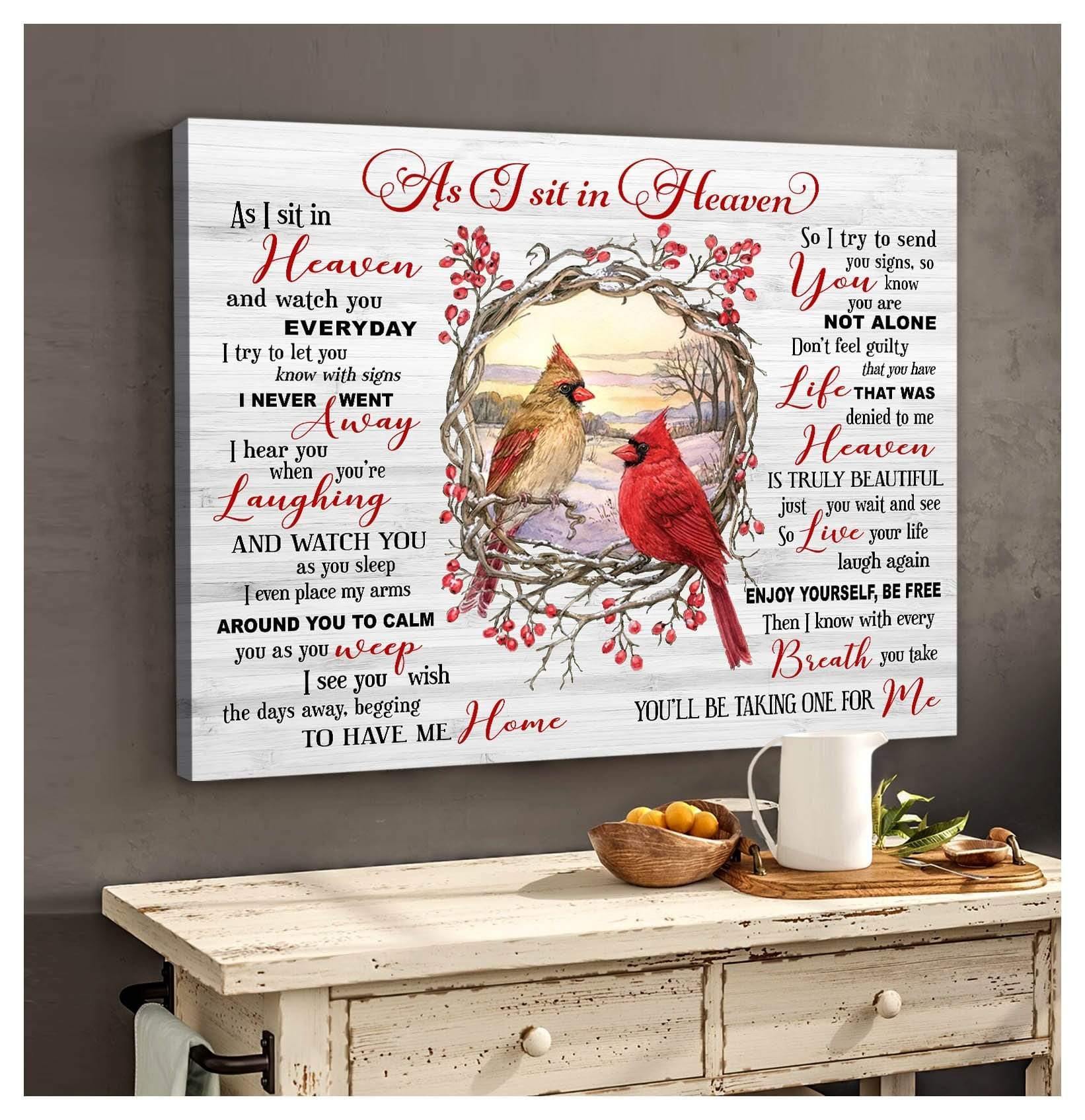 As I Sit In Heaven – Cardinal Premium Wall Art Canvas