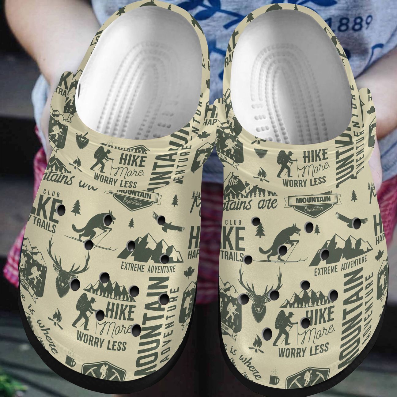 Hiking Personalized Clog, Custom Name, Text, Color, Number Fashion Style For Women, Men, Kid, Print 3D Hiking Pattern