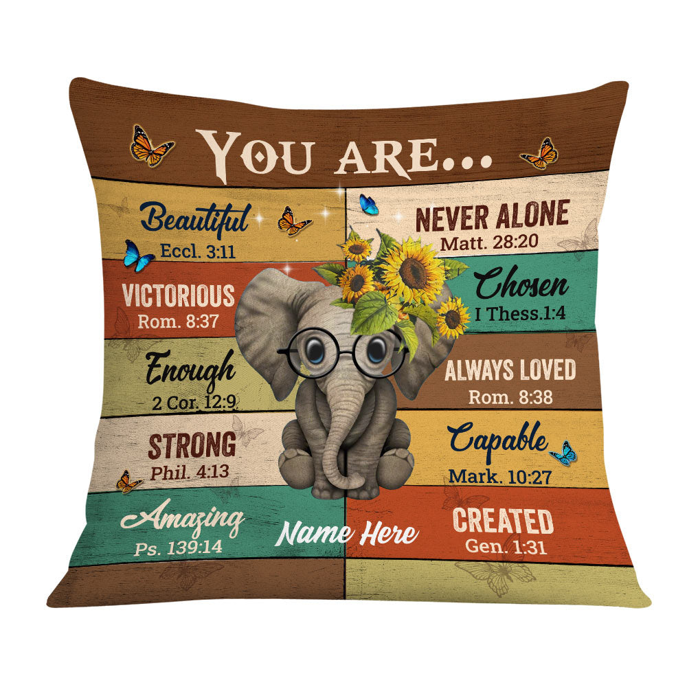 Personalized Elephant You Are Pillow Jr266 24O36