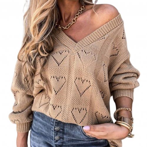 2021 Autumn Winter Women Sweater Pullover Love Heart Hollow Crochet Sweater Loose Knitwear Jumpers Fashion Elegant Knit Sweater alx