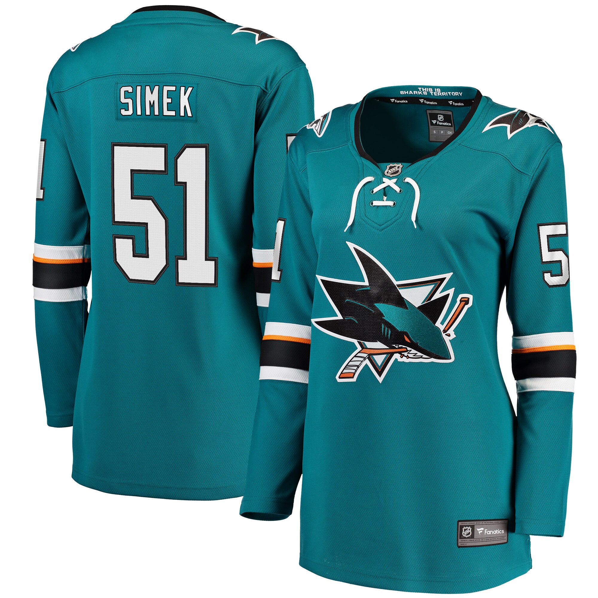 Women's San Jose Sharks Radim Simek Teal Home Breakaway Player Jersey