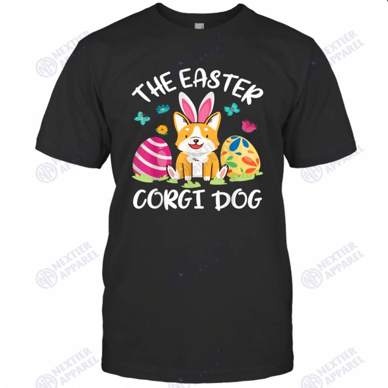 Corgi Dog Bunny Dancing Eggs Happy The Easter Corgi Dog T-shirt