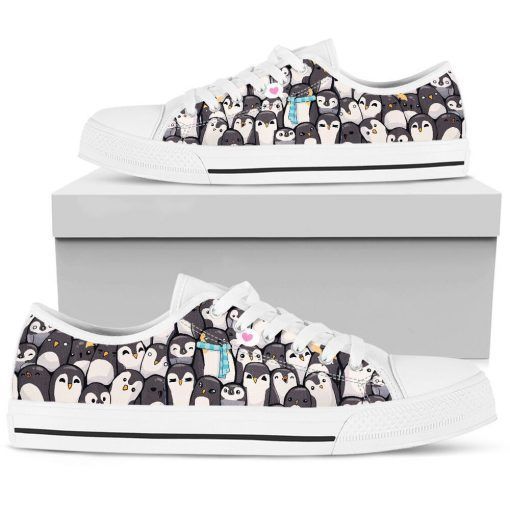 Lovely Penguin Crowd Low Top Shoes