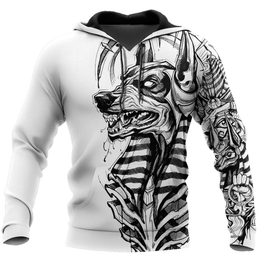 3D Ancient Egypt Anubis Tattoo Over Printed Shirt for Men and Women TP