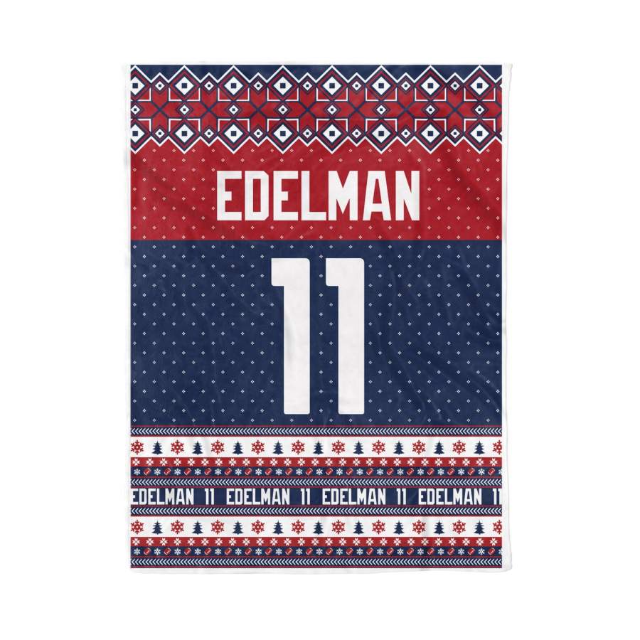 Blanket Edelman 11 Pats American Football Ugly Christmas Pattern Custom Blanket Warm Cozy Fluffy Fleece Blanket