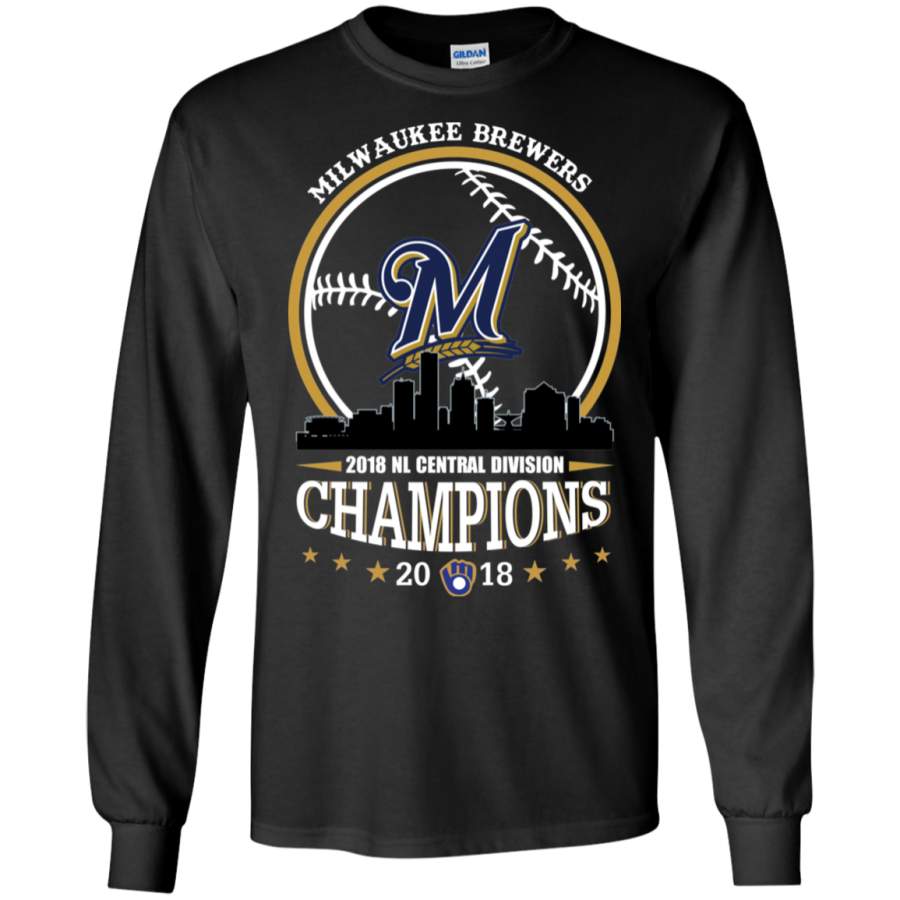 AGR Milwaukee Brewers 2018 NL central division Champions Long T-shirt