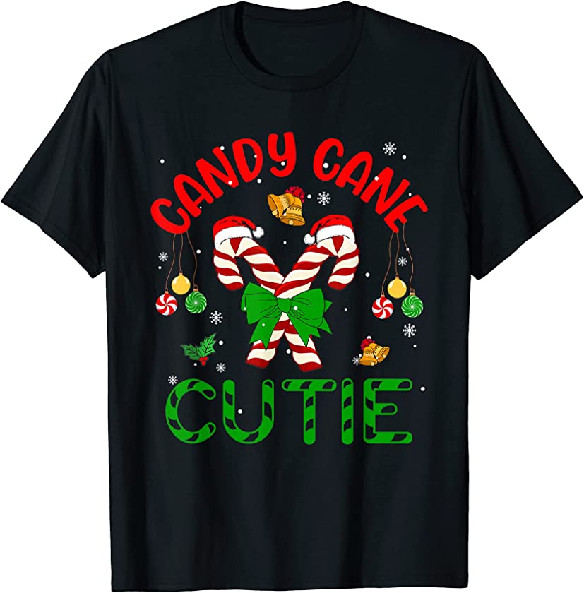 Candy Cane Cutie Funny Christmas Boys Girls Kids Xmas Pajama T-Shirt