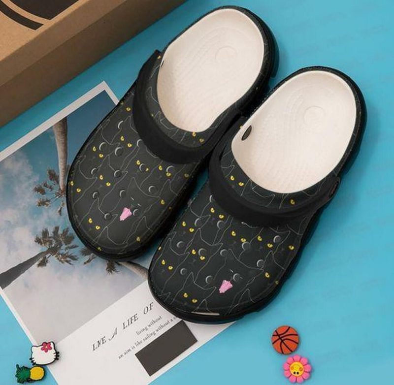 Black Cat Personalized 10 Gift For Lover Rubber clog Shoes Comfy Footwear