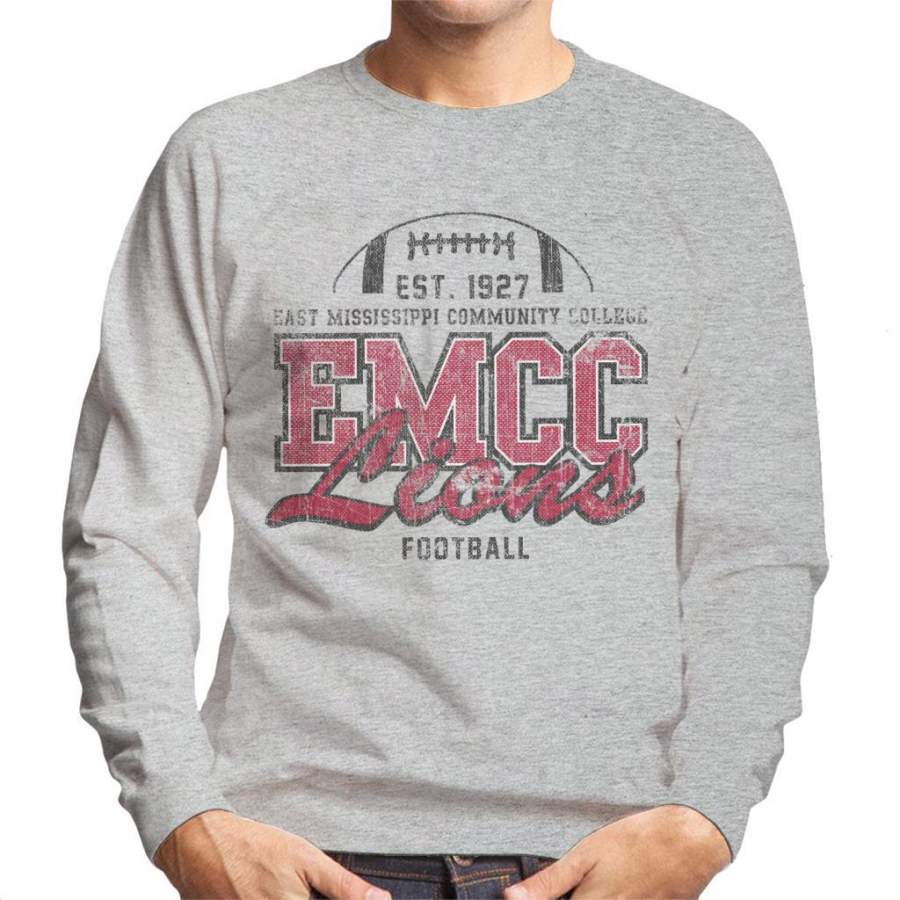 East Mississippi Community College Dark Distressed Lions Men’s Sweatshirt