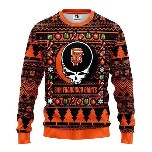 San Francisco Giants Grateful Dead Christmas Gift For Fan Ugly Wool Sweater Christmas