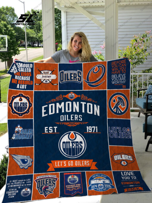 Edmonton Oilers Quilt Blanket Nt