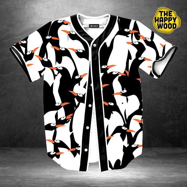 Cute Penguin Baseball Jersey Shirt