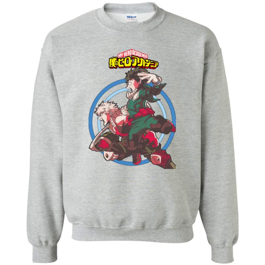 AGR My Hero Academia Deku and Bakugou Crewneck Pullover Sweatshirt