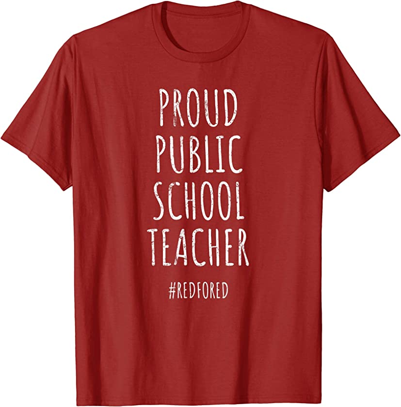 Vintage Proud Public School Teacher Red For Ed T-Shirt T-Shirt