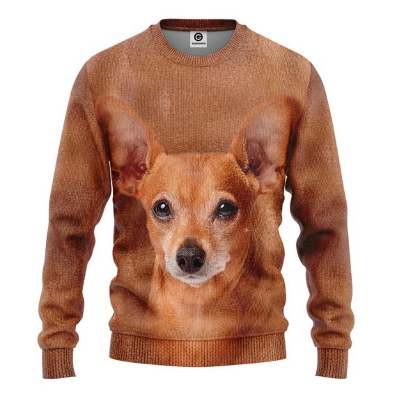 3D Miniature Pinscher Dog Front And Back All Over Print Unisex Sweatshirt For Dog Lovers