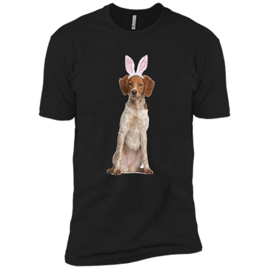 Brittany Wearing Easter Bunny Ears Dog T-Shirt Next Level Premium Short Sleeve Tee