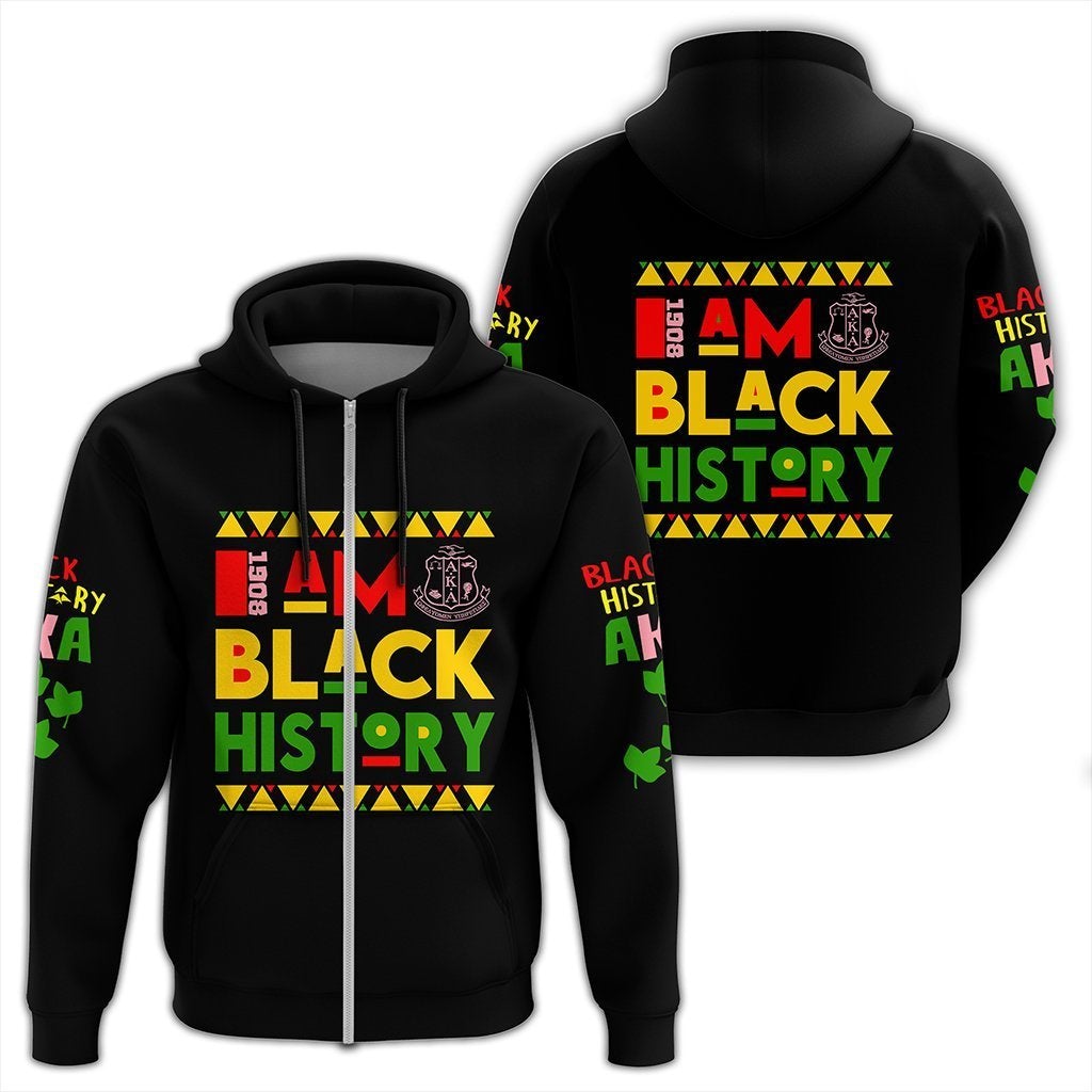 Black History Alpha Kappa Alpha Zip Hoodie