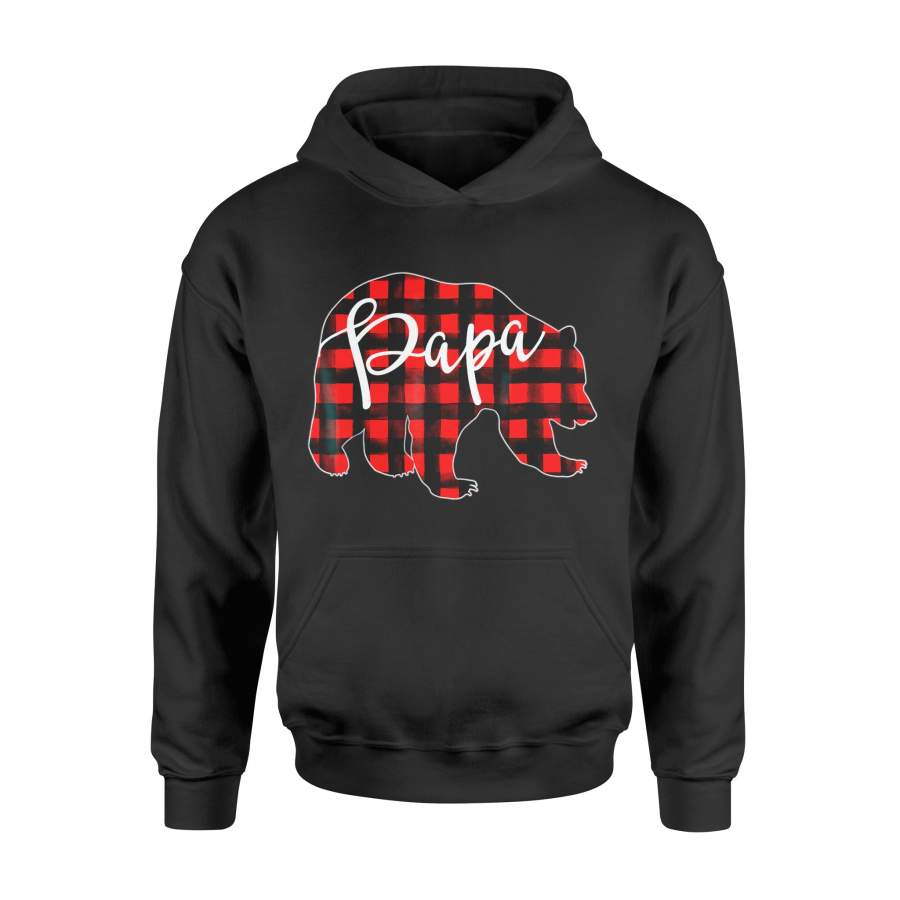Christmas gift idea Mens Red Plaid Papa Bear Matching Pajama Family T-Shirt – Standard Hoodie